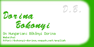 dorina bokonyi business card