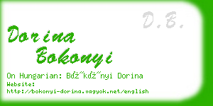 dorina bokonyi business card